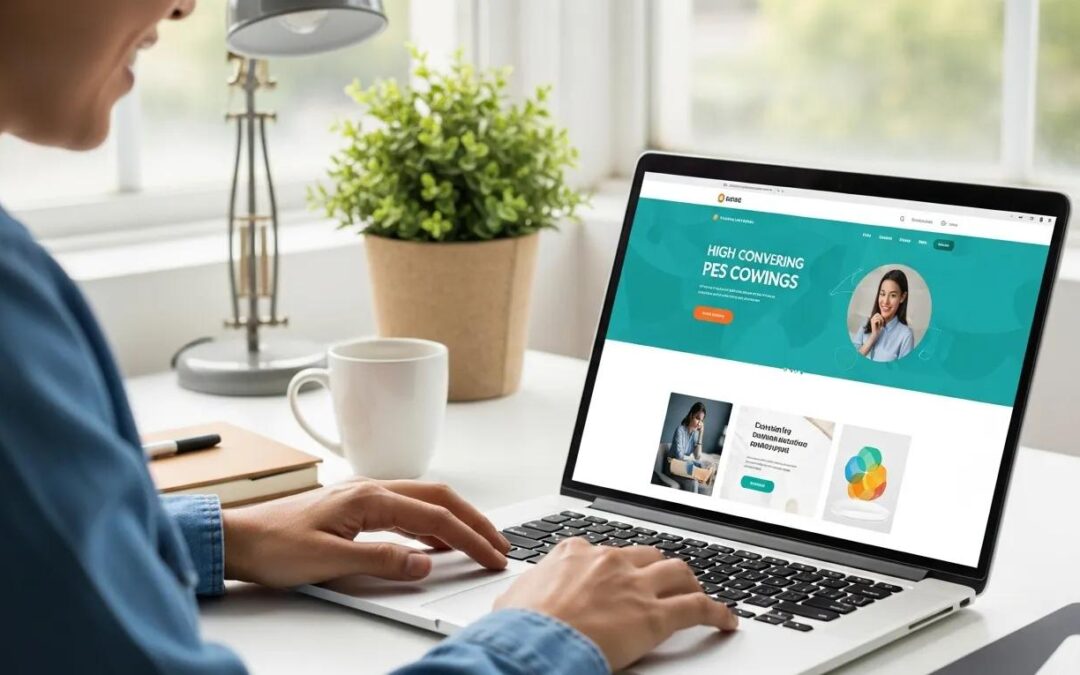 Modern laptop displaying a high-converting website interface with user-friendly design elements