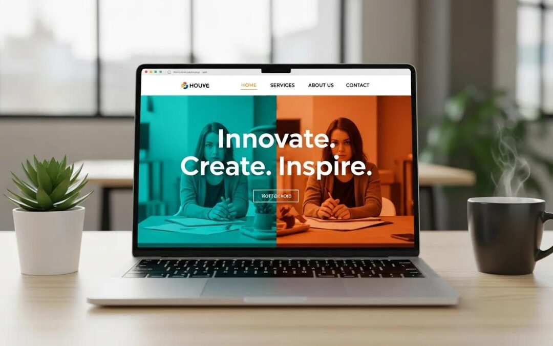 Modern laptop displaying a vibrant website design, emphasizing user-friendly navigation