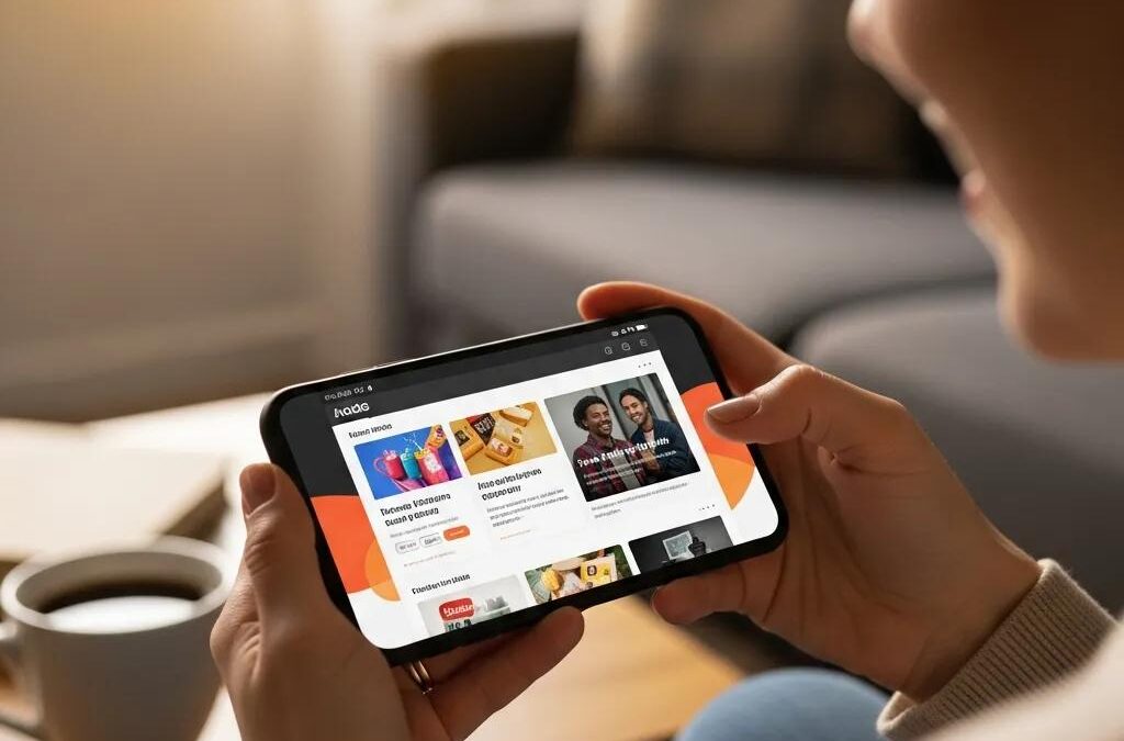 Person using a smartphone to explore a mobile-optimized website, highlighting mobile-first design principles