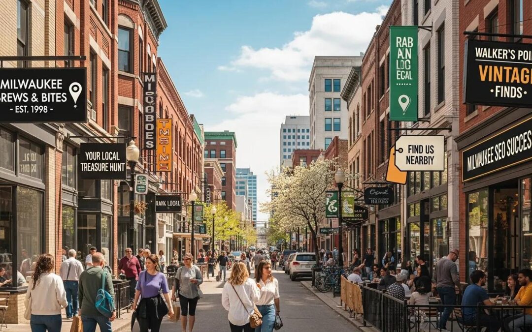 Milwaukee street scene highlighting local businesses and community engagement